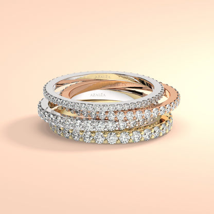 Diamond Wedding Band / 14k Gold Prong Setting Full Eternity Diamond Wedding Ring / Diamond Anniversary Ring / Wedding Gift