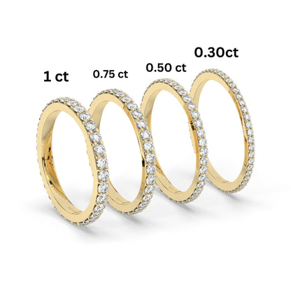 Diamond Wedding Band / 14k Gold Prong Setting Full Eternity Diamond Wedding Ring / Diamond Anniversary Ring / Wedding Gift
