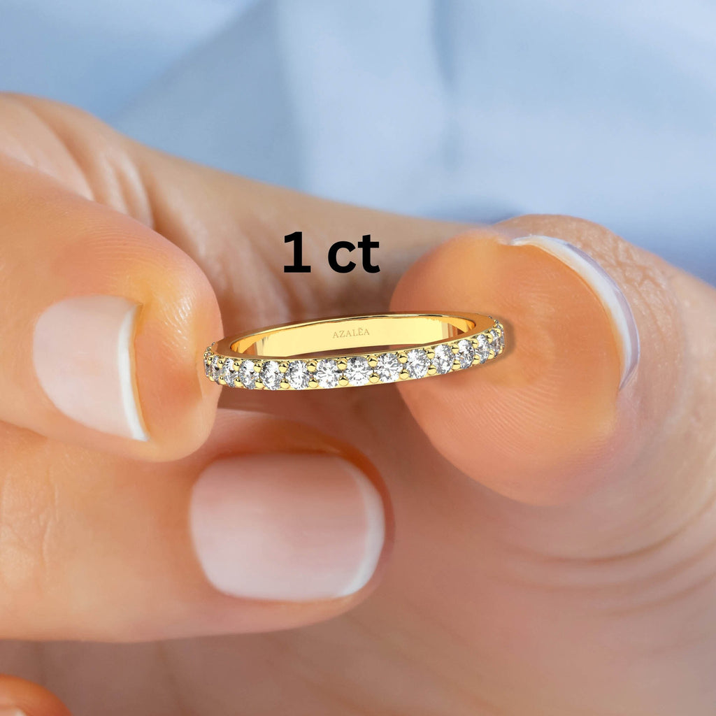 Diamond Wedding Band / 14k Gold Prong Setting Full Eternity Diamond Wedding Ring / Diamond Anniversary Ring / Wedding Gift