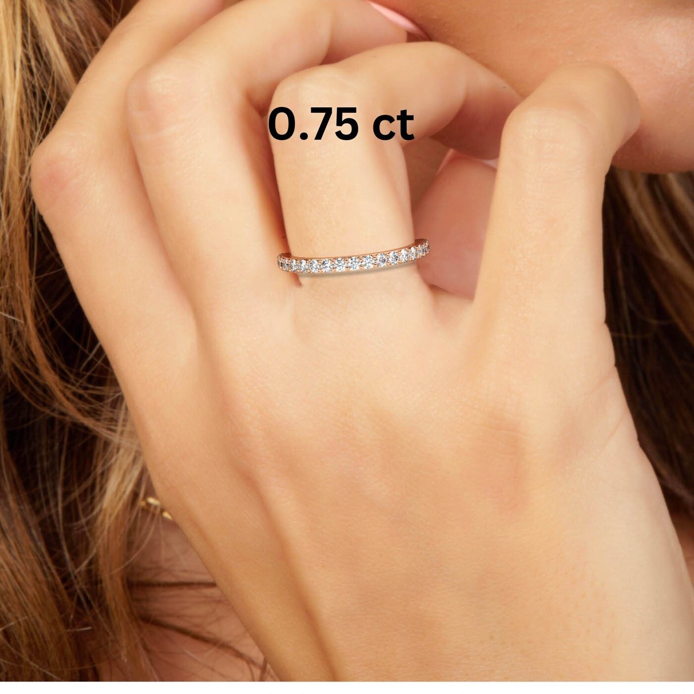 Diamond Wedding Band / 14k Gold Prong Setting Full Eternity Diamond Wedding Ring / Diamond Anniversary Ring / Wedding Gift