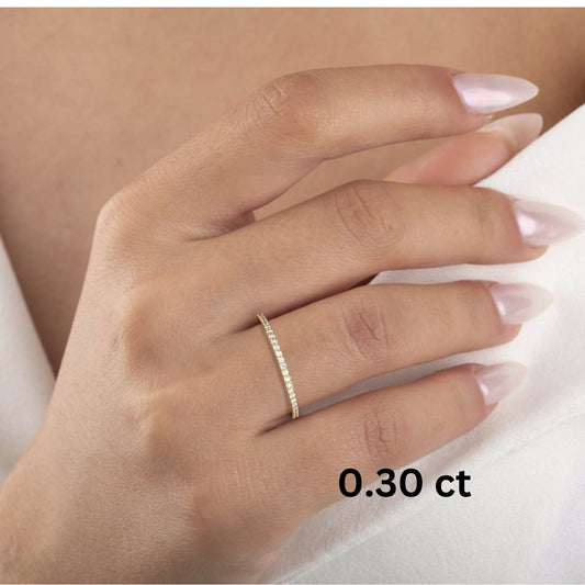 Diamond Wedding Band / 14k Gold Prong Setting Full Eternity Diamond Wedding Ring / Diamond Anniversary Ring / Wedding Gift