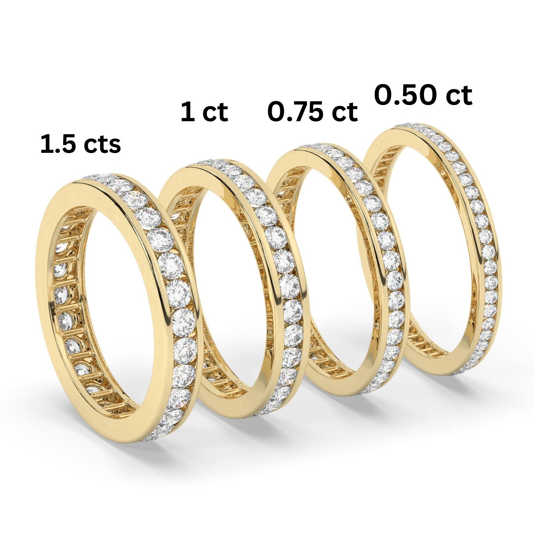 0.50 - 1.5 CT Channel Set Eternity Band / 14k Gold Channel Set Full Eternity Diamond Wedding Ring / Diamond Anniversary Ring / Wedding Gift