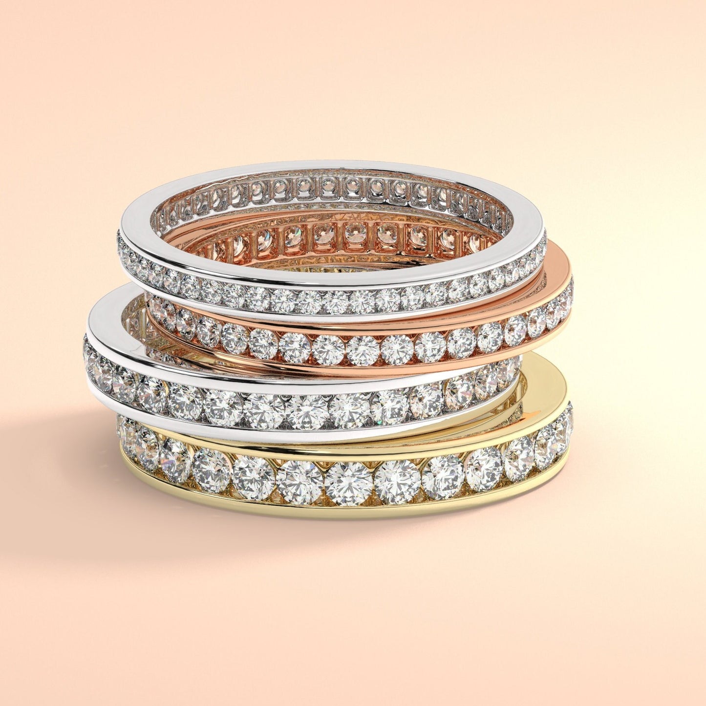 0.50 - 1.5 CT Channel Set Eternity Band / 14k Gold Channel Set Full Eternity Diamond Wedding Ring / Diamond Anniversary Ring / Wedding Gift