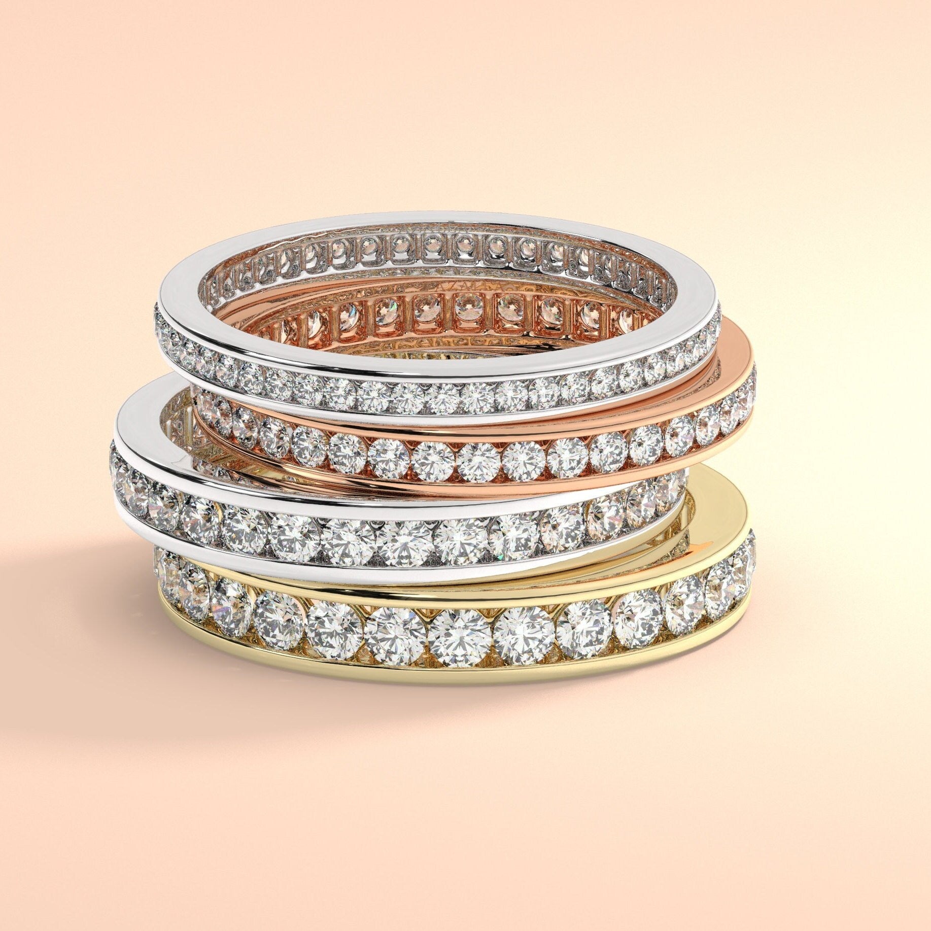 0.50 - 1.5 CT Channel Set Eternity Band / 14k Gold Channel Set Full Eternity Diamond Wedding Ring / Diamond Anniversary Ring / Wedding Gift
