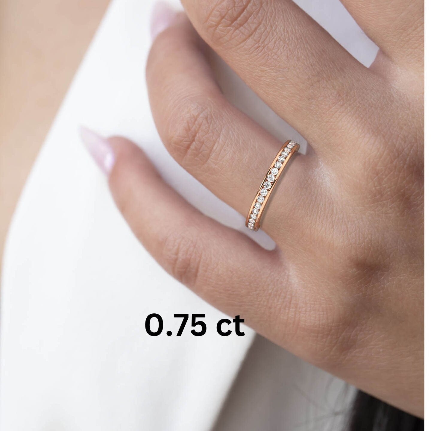 0.50 - 1.5 CT Channel Set Eternity Band / 14k Gold Channel Set Full Eternity Diamond Wedding Ring / Diamond Anniversary Ring / Wedding Gift