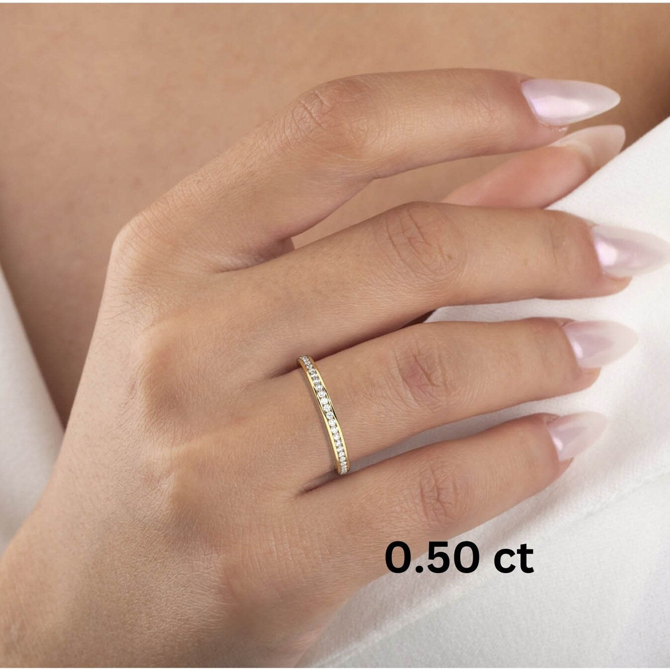 0.50 - 1.5 CT Channel Set Eternity Band / 14k Gold Channel Set Full Eternity Diamond Wedding Ring / Diamond Anniversary Ring / Wedding Gift
