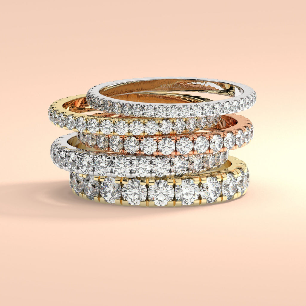 0.50 - 2 CT Diamond Wedding Band / 14k Gold Prong Setting Full Eternity Diamond Wedding Ring / Diamond Anniversary Ring / Wedding Gift