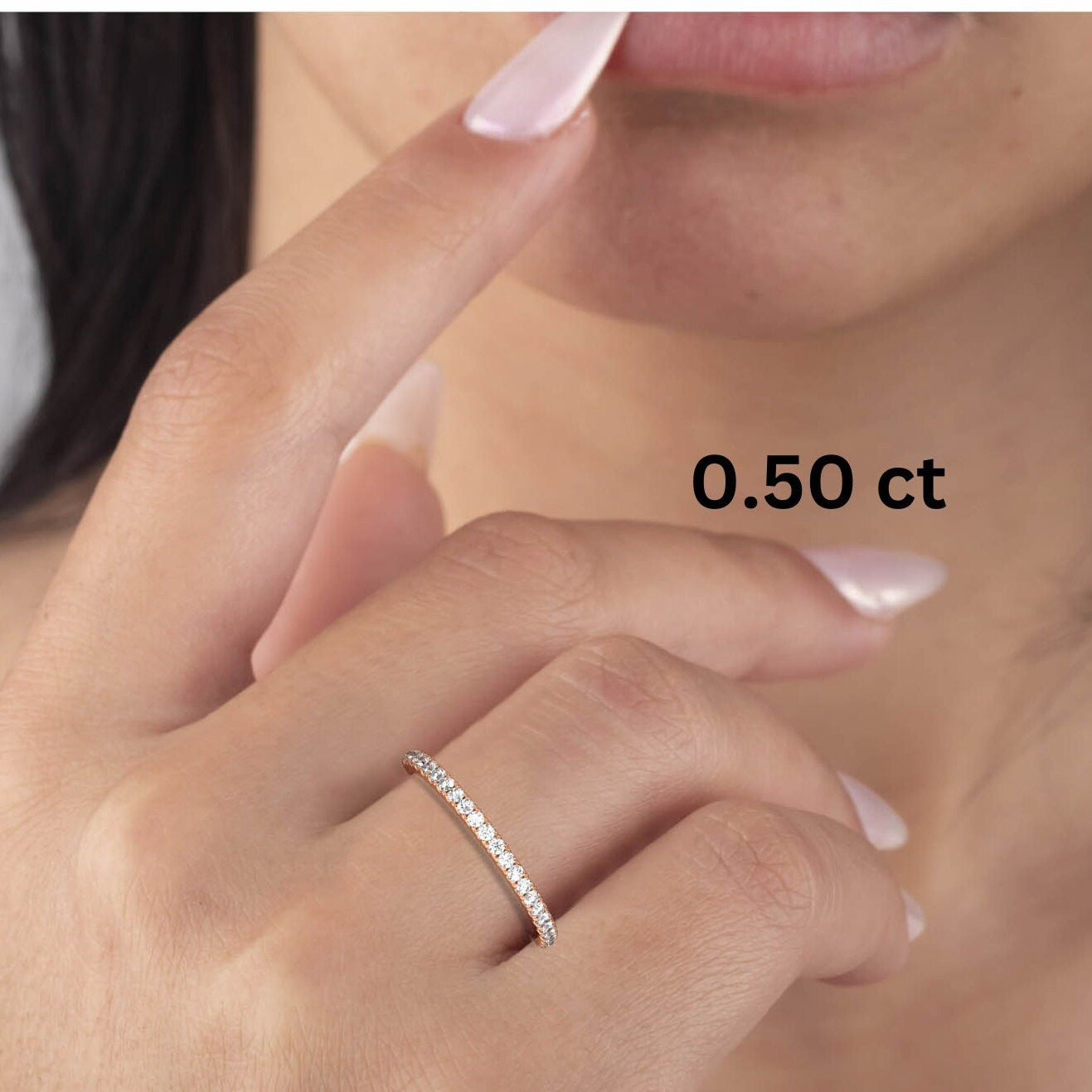 0.50 - 2 CT Diamond Wedding Band / 14k Gold Prong Setting Full Eternity Diamond Wedding Ring / Diamond Anniversary Ring / Wedding Gift