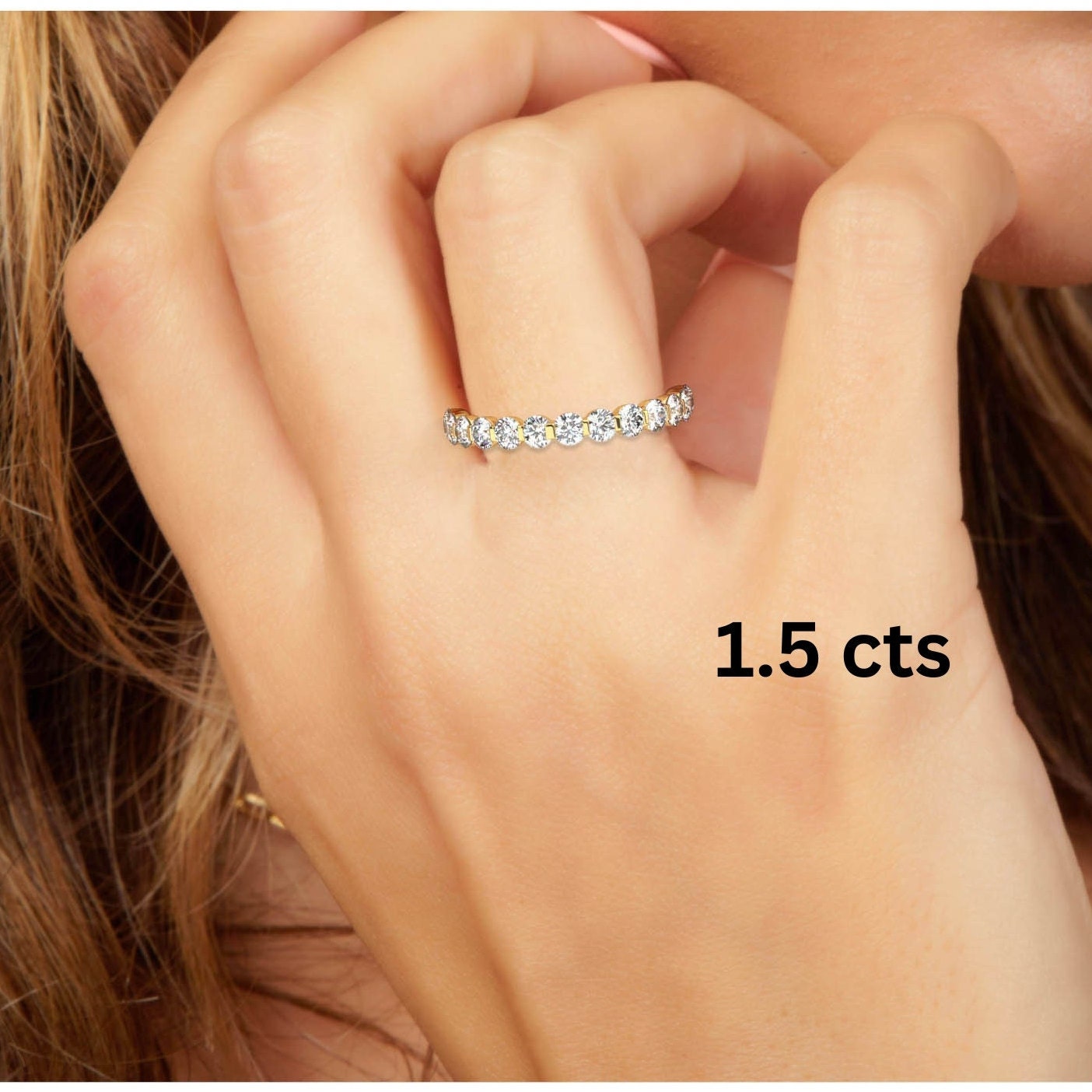 Diamond Wedding Band / 14k Gold Floating Diamond Wedding Ring / Diamond Anniversary Ring / Wedding Gift