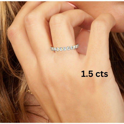 Diamond Wedding Band / 14k Gold Floating Diamond Wedding Ring / Diamond Anniversary Ring / Wedding Gift