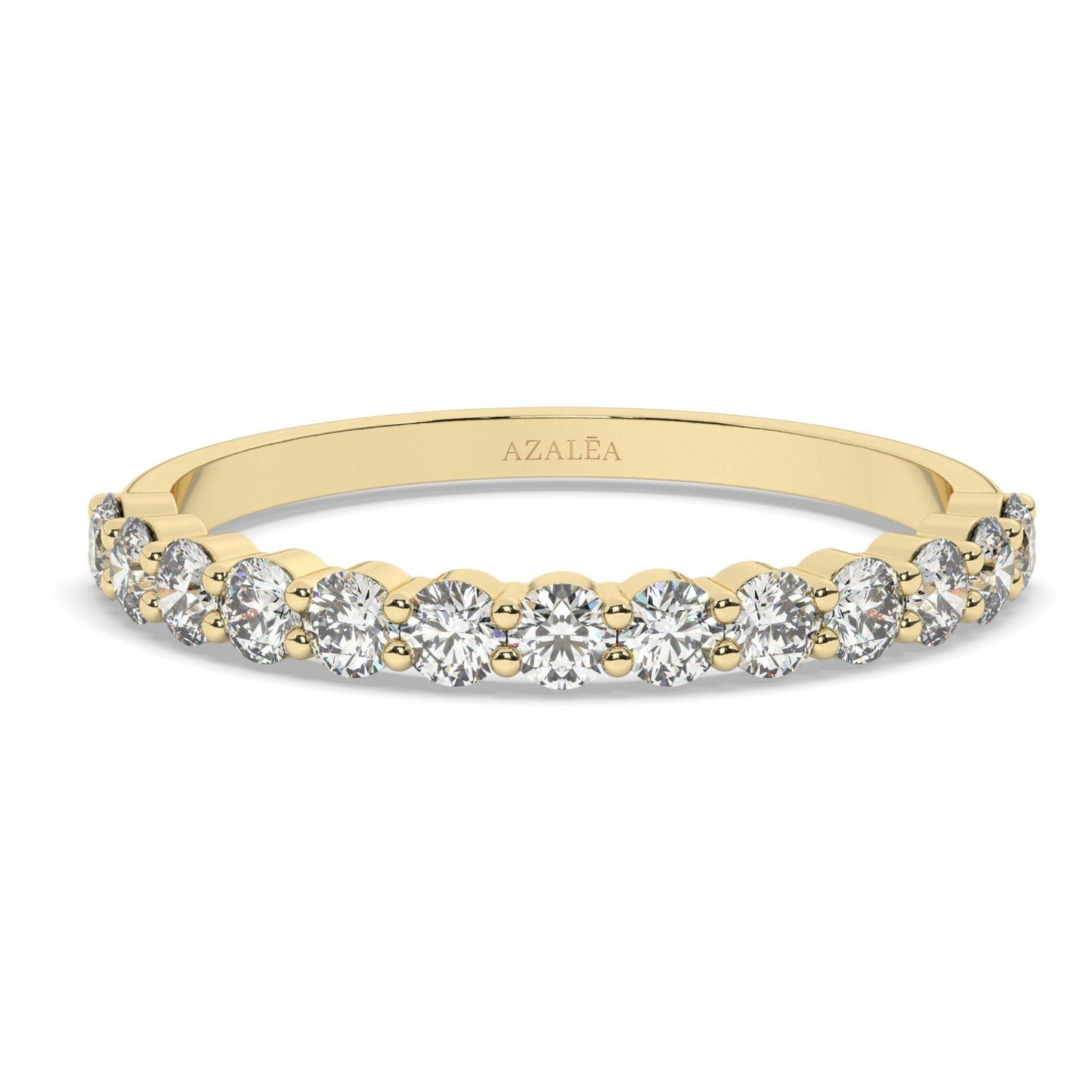Diamond Half Eternity Wedding Band / 0.50 - 1 CT 14k Gold Double Prong Basket Setting Full Eternity Diamond Wedding Ring