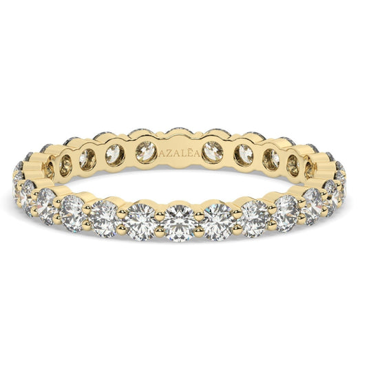 1-2 CT Diamond Double Prong Basket Setting Full Eternity Diamond Wedding Ring
