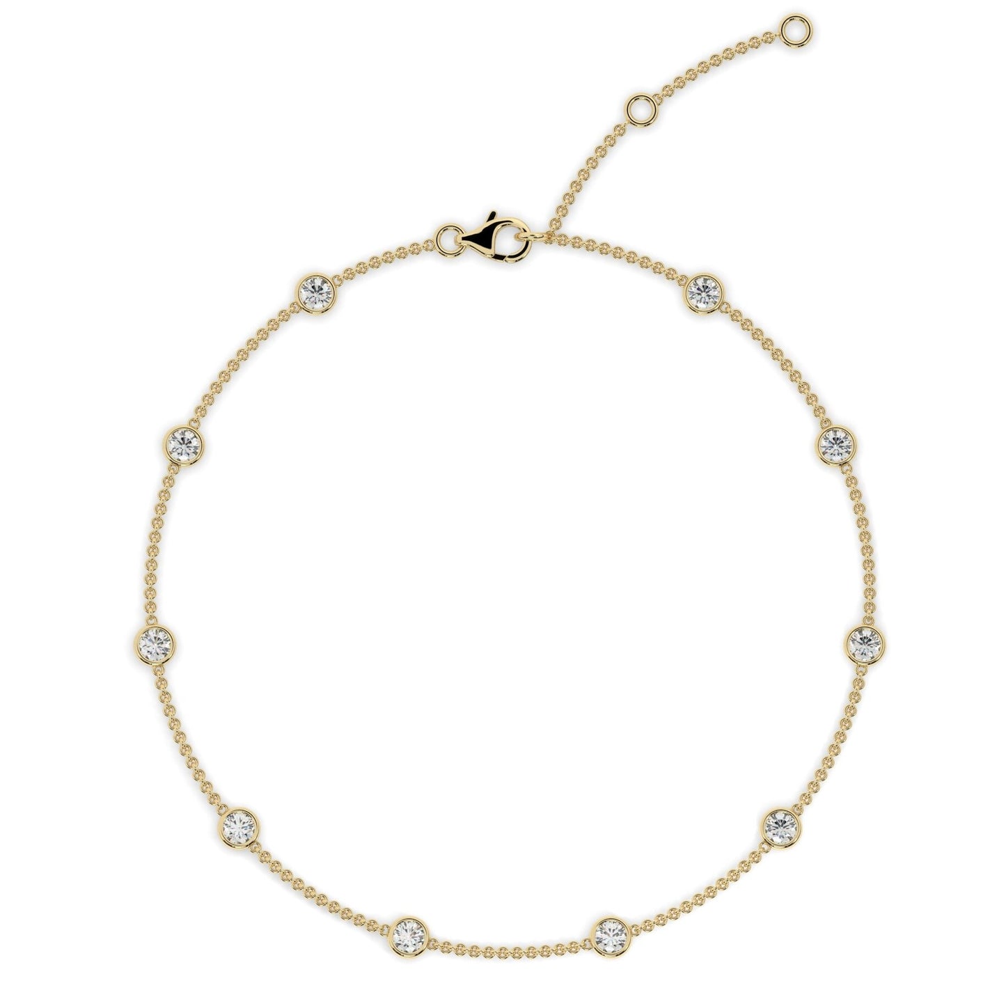Diamond Station Necklace / 14k Gold 0.35 - 2 CT Diamond By The Yard Necklace / Birthday Gift / Bridal Gift / Anniversary Gift