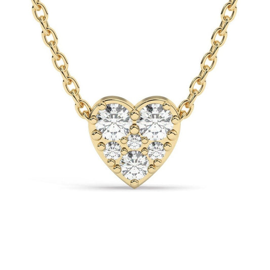 Diamond Sliding Heart Necklace / 14k Gold and Diamond Heart Necklace / Dainty Necklace / Birthday Graduation Anniversary Bridal Gift