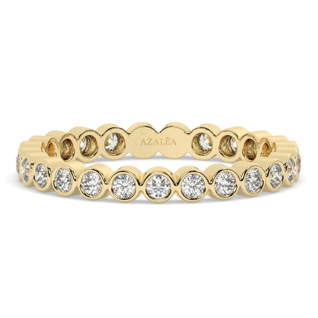 0.50 - 2 CT Diamond Wedding Band / 14k Gold Bezel Set Full Eternity Diamond Wedding Ring / Diamond Anniversary Ring / Wedding Gift