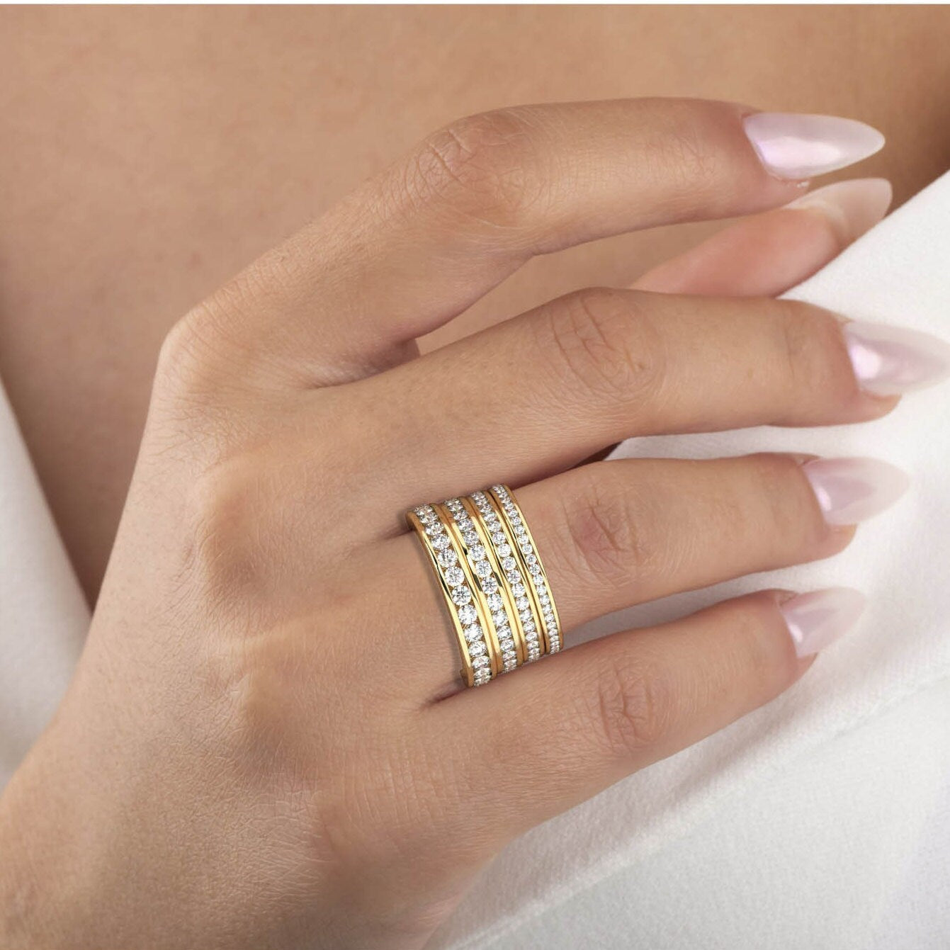 0.50 - 1.5 CT Channel Set Eternity Band / 14k Gold Channel Set Full Eternity Diamond Wedding Ring / Diamond Anniversary Ring / Wedding Gift