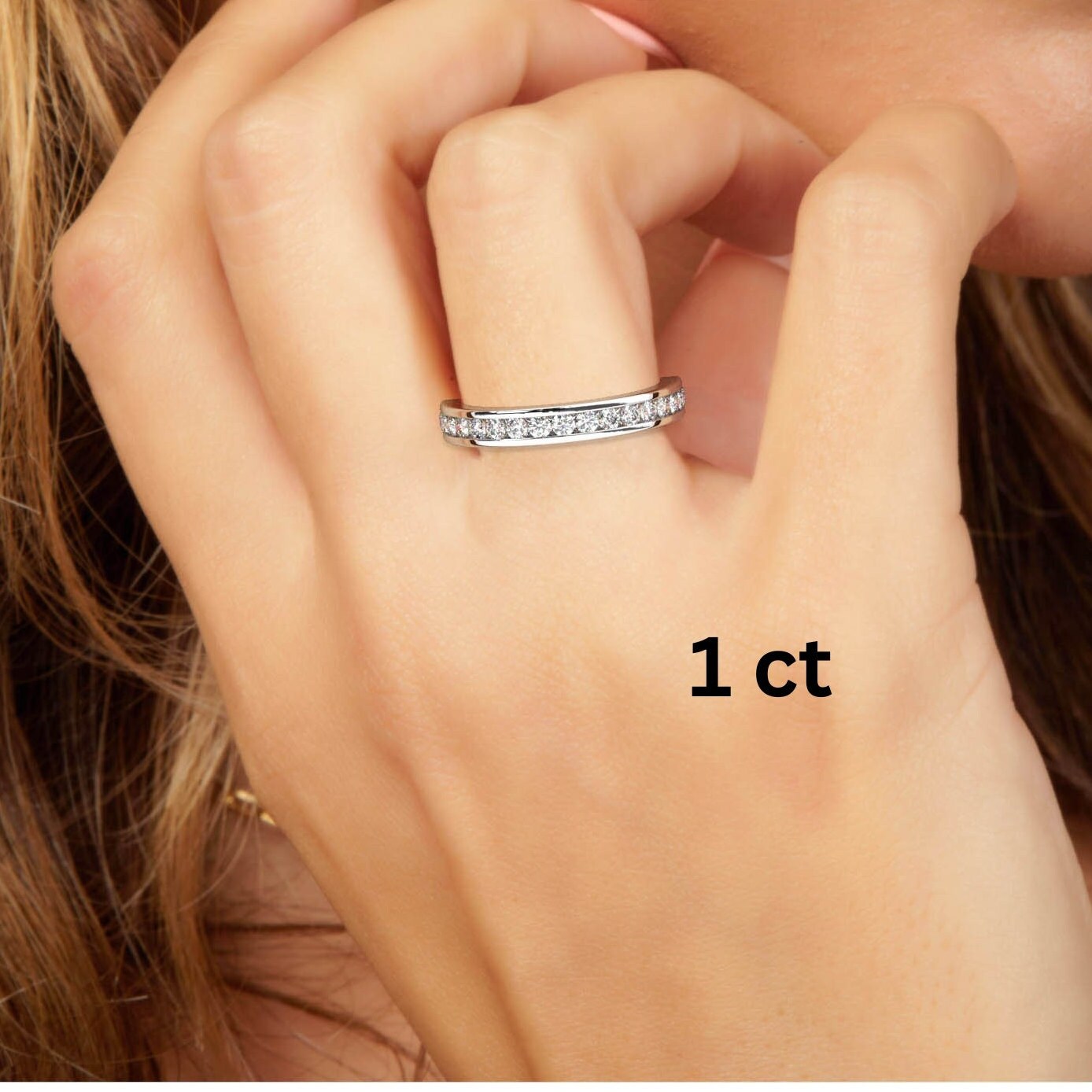 0.50 - 1.5 CT Channel Set Eternity Band / 14k Gold Channel Set Full Eternity Diamond Wedding Ring / Diamond Anniversary Ring / Wedding Gift