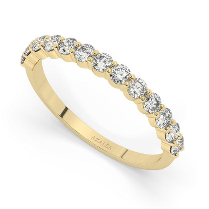 Diamond Half Eternity Wedding Band / 0.50 - 1 CT 14k Gold Double Prong Basket Setting Full Eternity Diamond Wedding Ring