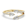 Triple Pear Diamond Cuff Ring / 14k Gold Diamond Statement Ring / Diamond Anniversary Ring / Birthday Wedding