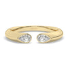 Pear Diamond Cuff Ring / 14k Gold Diamond Wedding Ring / Diamond Anniversary Ring / Birthday Wedding/Gold Ring