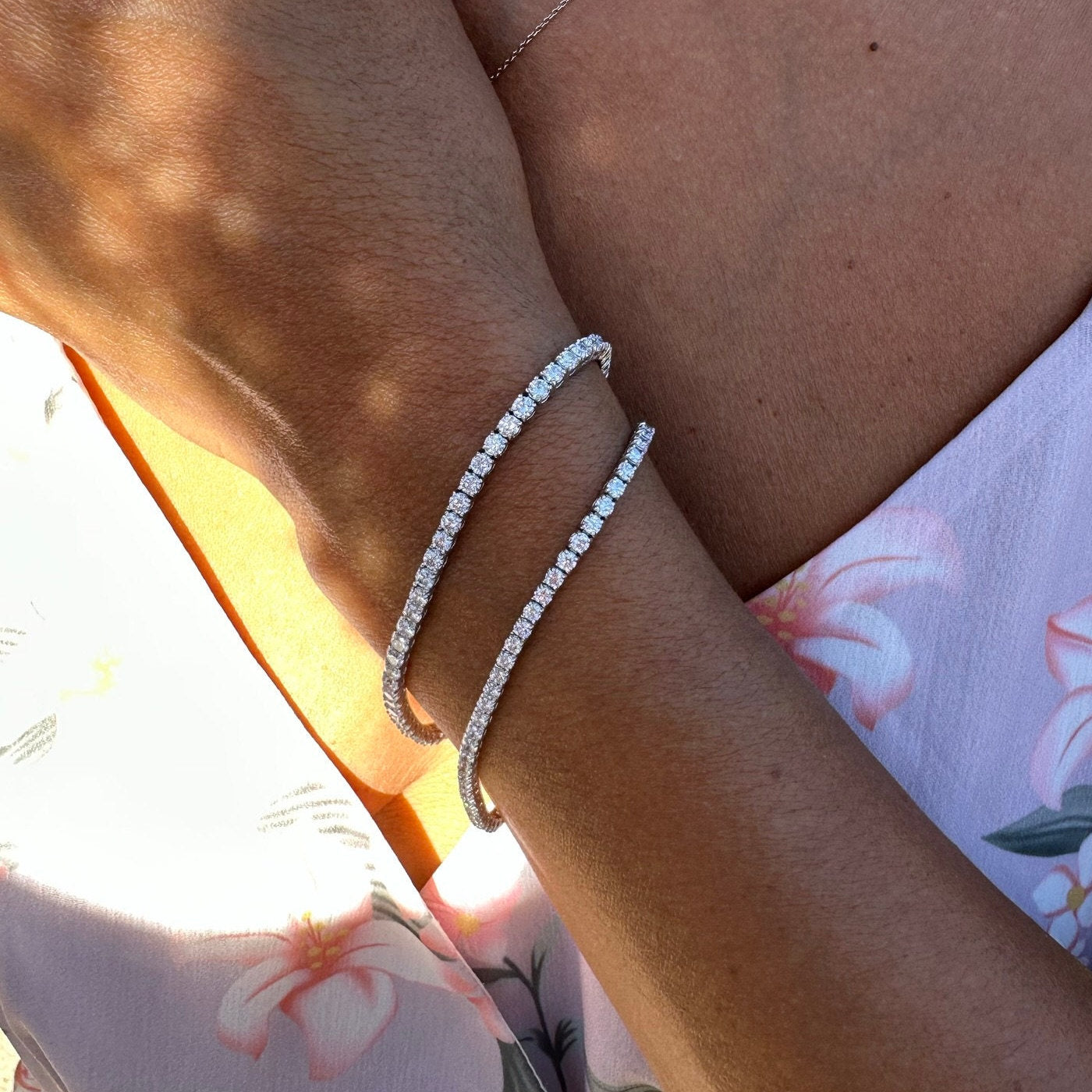 1 - 4 CT Diamond Tennis Bracelet / 14k Classic 4 Prong Diamond Bracelet / Linear Diamond Tennis Bracelet / Birthday Gift / Holiday Gift
