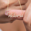 Diamond Name Necklace / 14k Personalized Diamond Name Necklace / Personalized Diamond Letter Necklace / 10 Font options / Diamond Gift Ideas