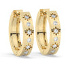 14k Gold Starbust Diamond Hoop Earrings / Diamond Star Engraved Huggie Earrings/ Dainty Huggies / Minimalistic Hoop Earrings