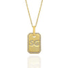 Diamond Initial Dog Tag Necklace / 14k Gold Diamond Dog Tag Necklace / Diamond Initial Necklace / Diamond Birthday Gift Idea