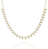 Diamond Segment Necklace / 14k Gold and Diamond Spike Choker Necklace / Statement Necklace / Minimalistic Station Necklace