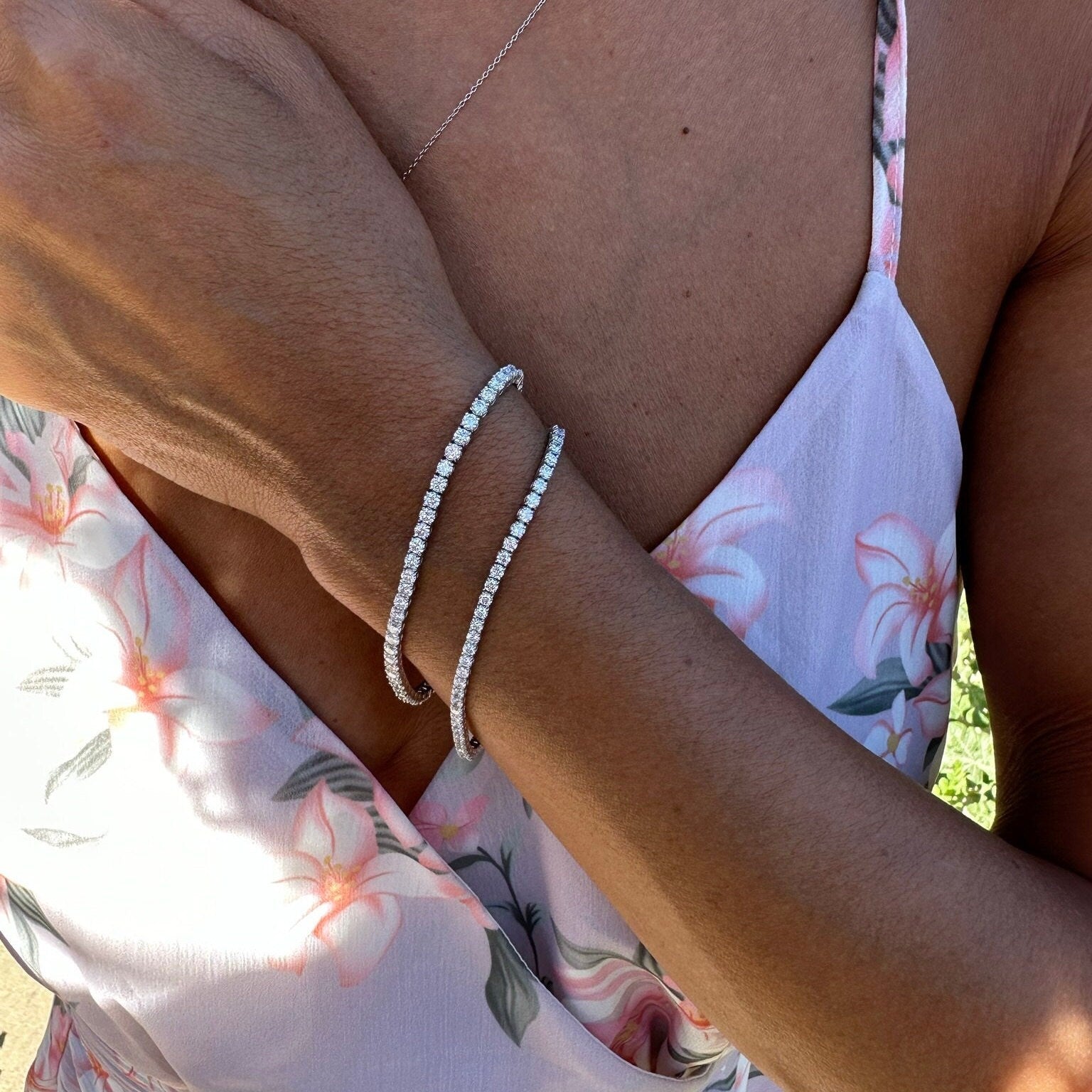 1 - 4 CT Diamond Tennis Bracelet / 14k Classic 4 Prong Diamond Bracelet / Linear Diamond Tennis Bracelet / Birthday Gift / Holiday Gift