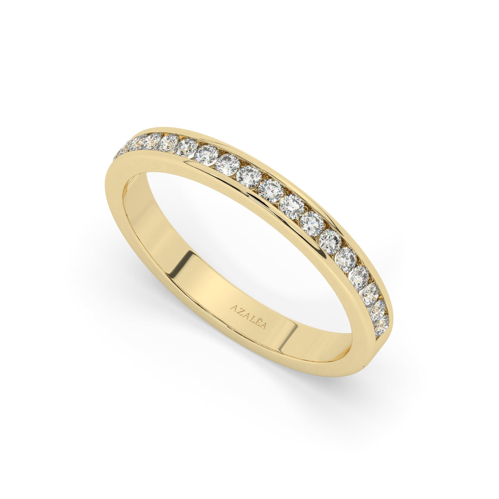 0.25 - 0.70 CT Channel Set Half Eternity Band / 14k Gold Channel Set Half Eternity Diamond Wedding Ring / Diamond Anniversary Ring