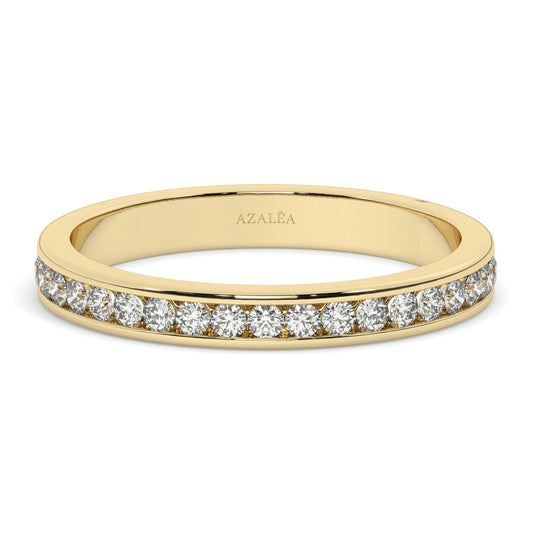 0.25 - 0.70 CT Channel Set Half Eternity Band / 14k Gold Channel Set Half Eternity Diamond Wedding Ring / Diamond Anniversary Ring