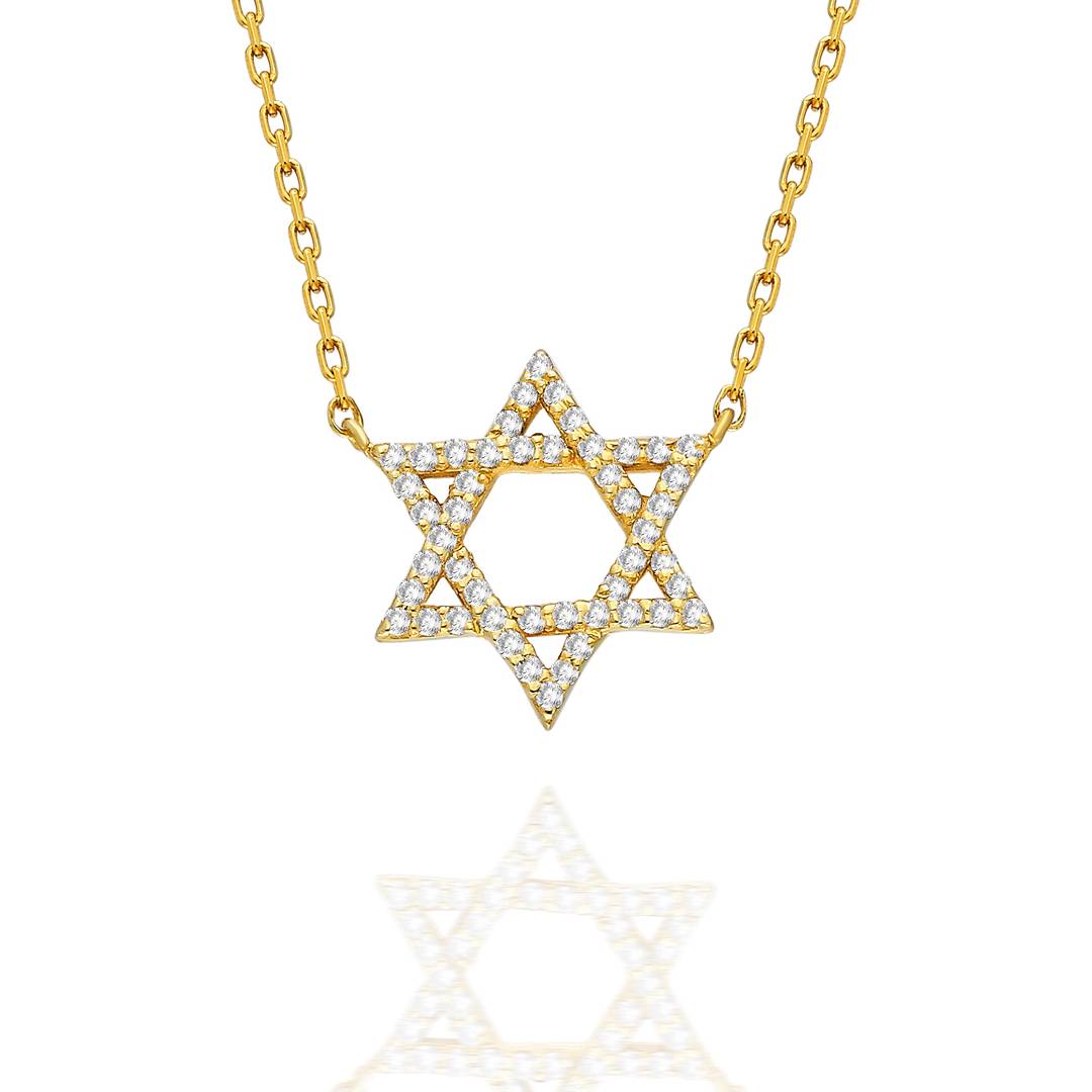 Diamond Star Of David Necklace