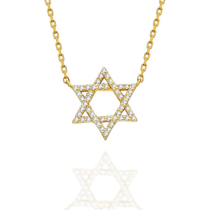 Diamond Star Of David Necklace