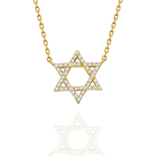 Diamond Star Of David Necklace