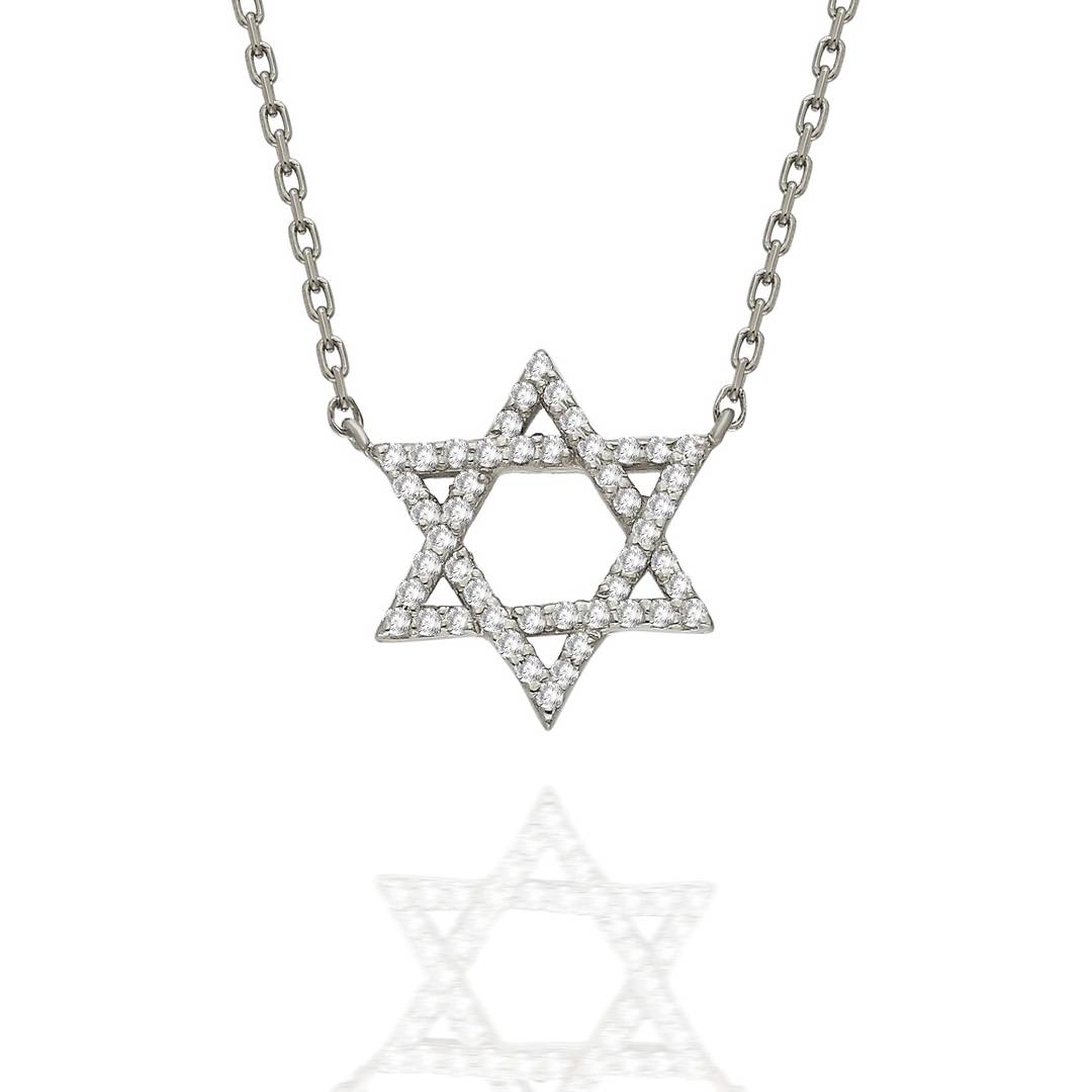 Diamond Star Of David Necklace