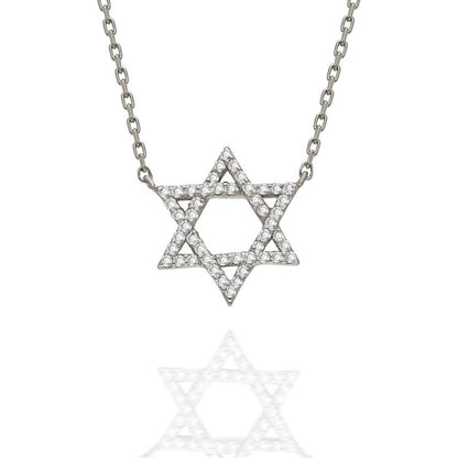 Diamond Star Of David Necklace