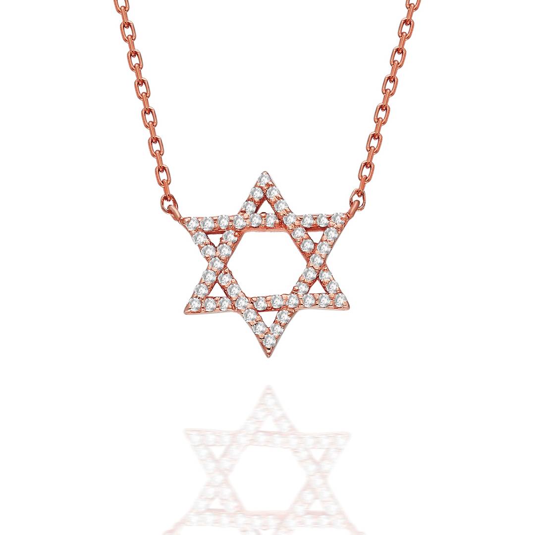 Diamond Star Of David Necklace
