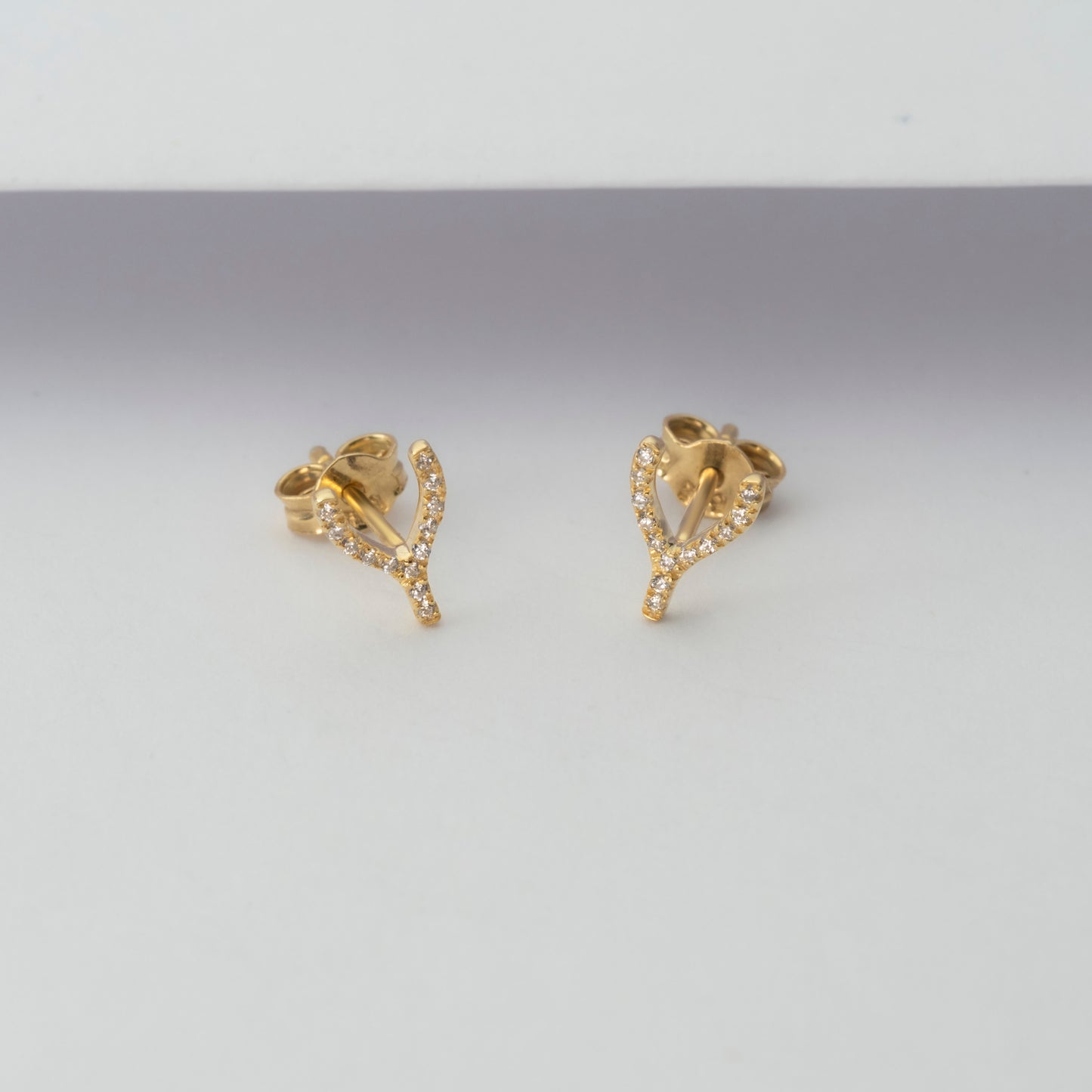Diamond Wishbone Studs