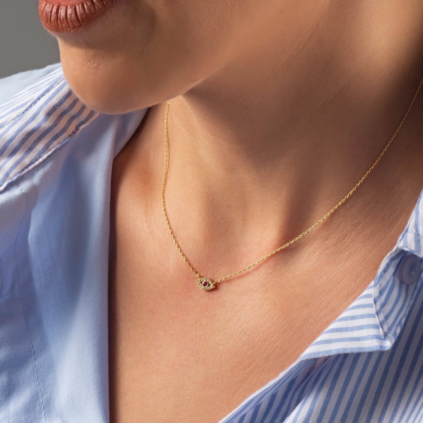 Diamond Evil Eye Necklace