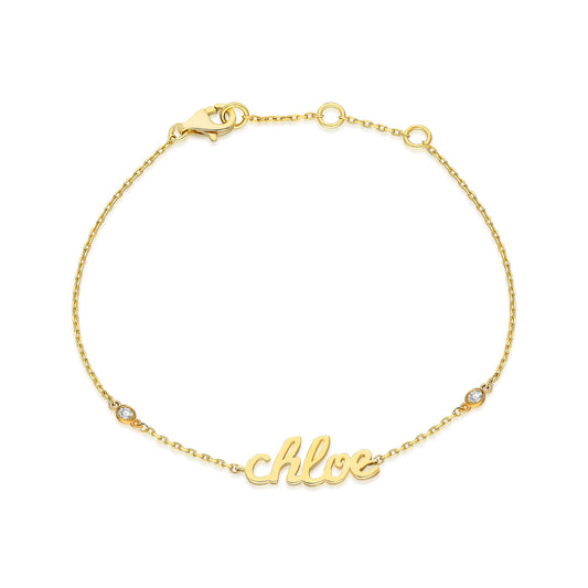 Name & Diamond Bezel Bracelet