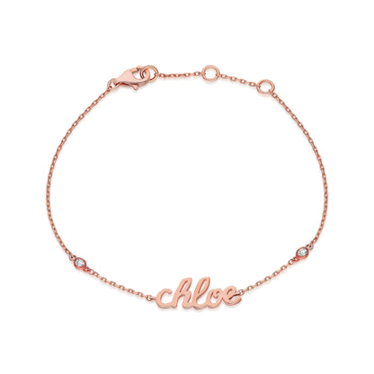 Name & Diamond Bezel Bracelet