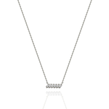 Tilted Diamond Baguette Bar Necklace