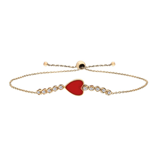 Diamond Heart Bolo Bracelet