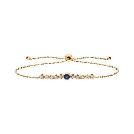 Diamond and Sapphire Bolo Bracelet