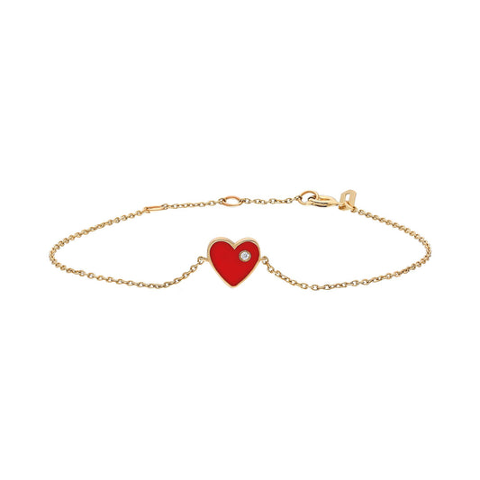 Diamond Enamel Heart Bracelet