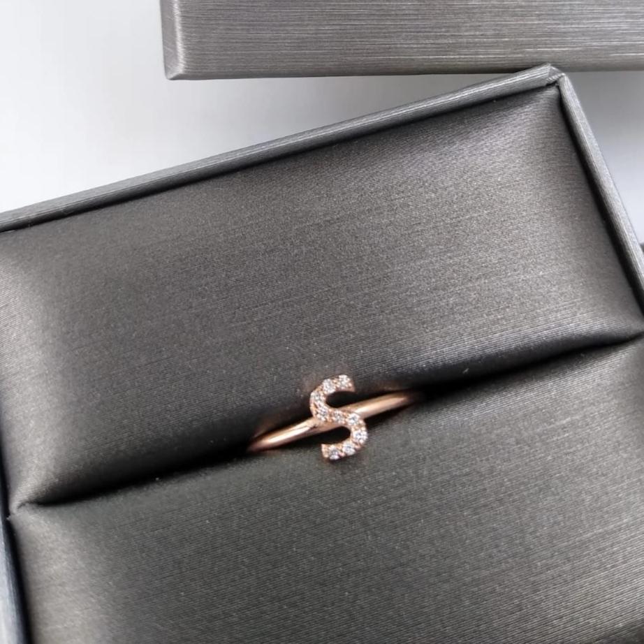 Diamond Initial Ring